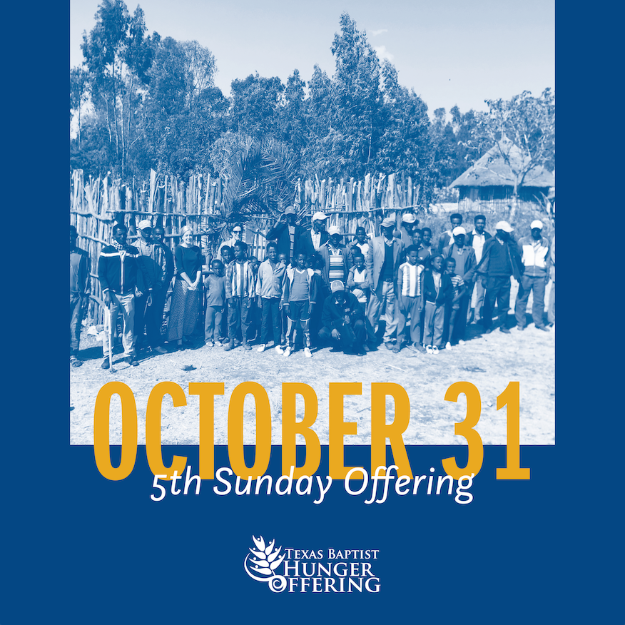 It's the 5th Sunday in October — that means another chance to make a special donation to <a href="/HungerOffering/">TxB Hunger Offering</a>! Here's how you can give:

⛪ Through a participating, Texas Baptists-affiliated church
👤 Online as an individual 

Learn more and give at hungeroffering.org #GC2