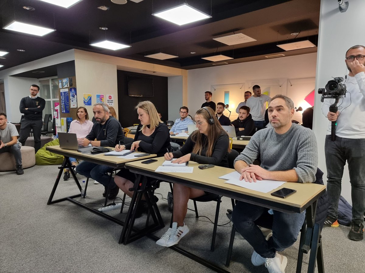 ICKosovo's tweet photo. Happening now: Final Presentaions - #JusTech Justice Innovation Hackathon, powered by the @USAIDKosovo https://t.co/tmfuSBkSre