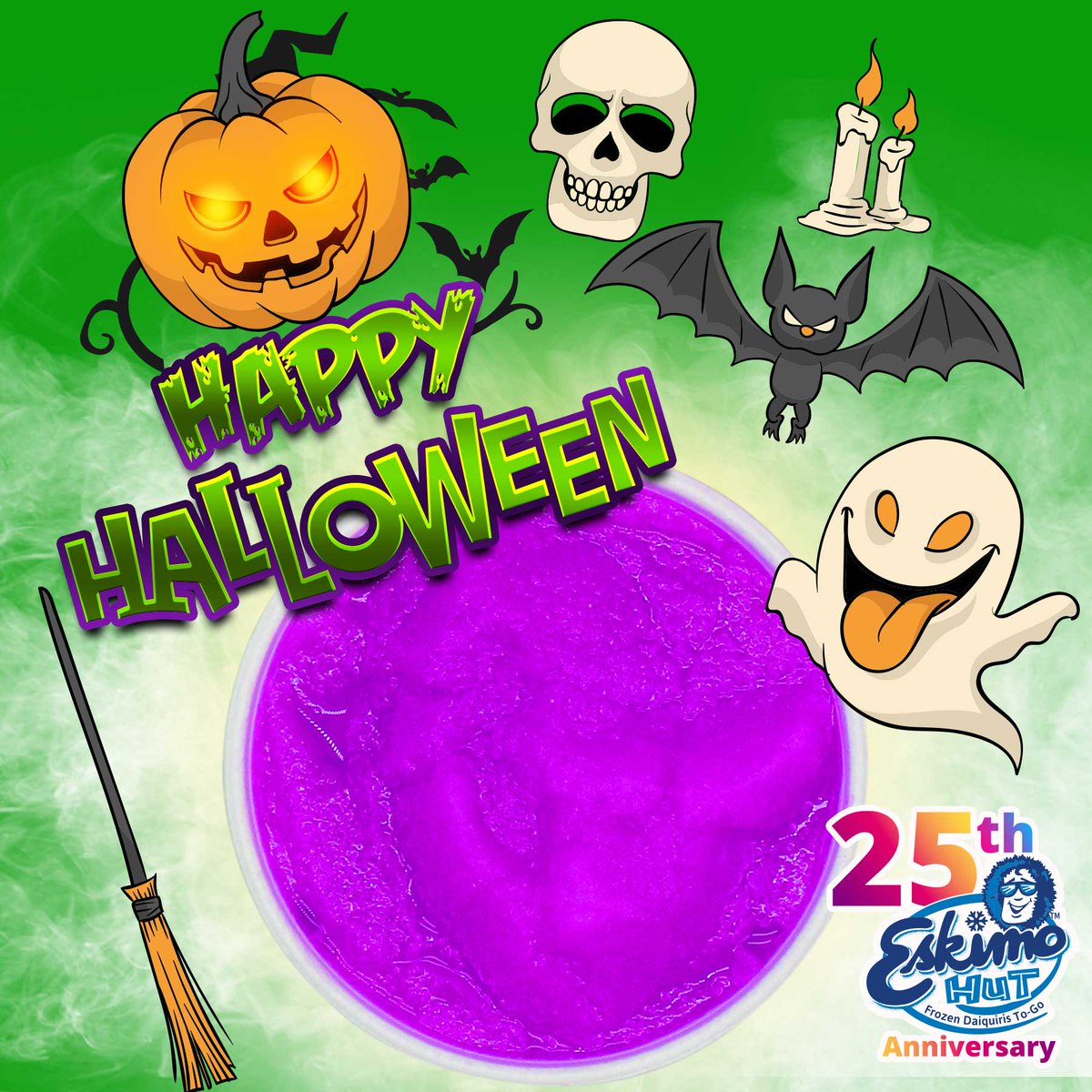 EskimoHutTx's tweet photo. Happy Halloween from our Hut to yours!! #halloween #eskimohut #mixologist #daiquiristogo #alcoholicbeverages https://t.co/qOv6uzaRjj
