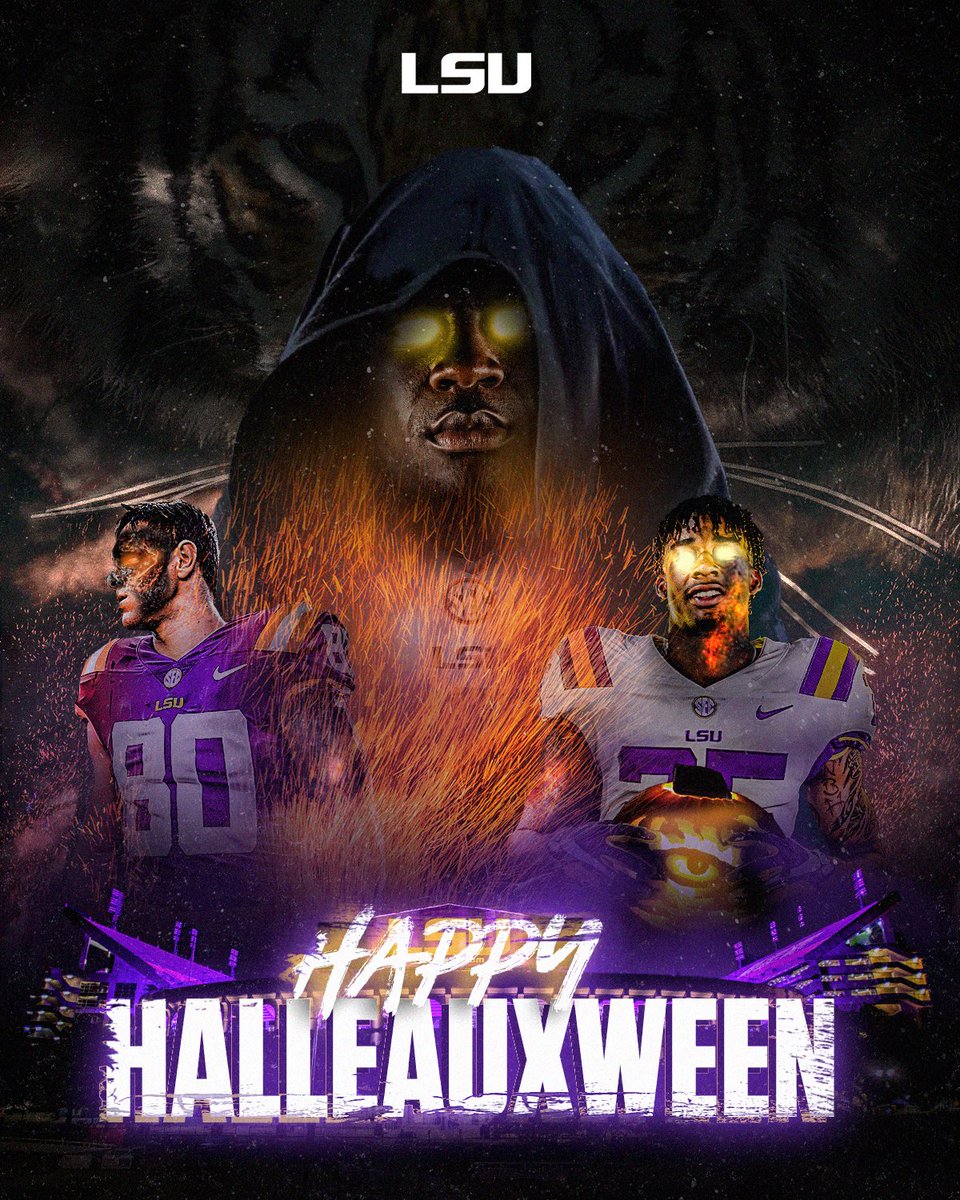 LSUFBrecruiting's tweet photo. Happy Halleauxween from LSU Football‼️

#halloween2021 https://t.co/BtStuzdykY
