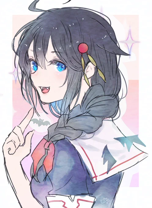 #艦これ版深夜の真剣お絵描き60分一本勝負
#艦これ版真剣お絵描き60分一本勝負_20211031
時雨 