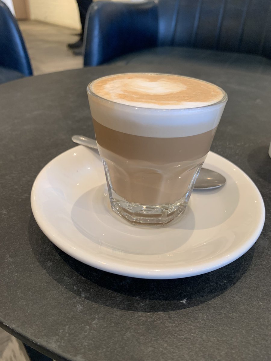 Enjoying a cortado this morning at <a href="/SlantedDoor_Art/">Slanted Door</a>