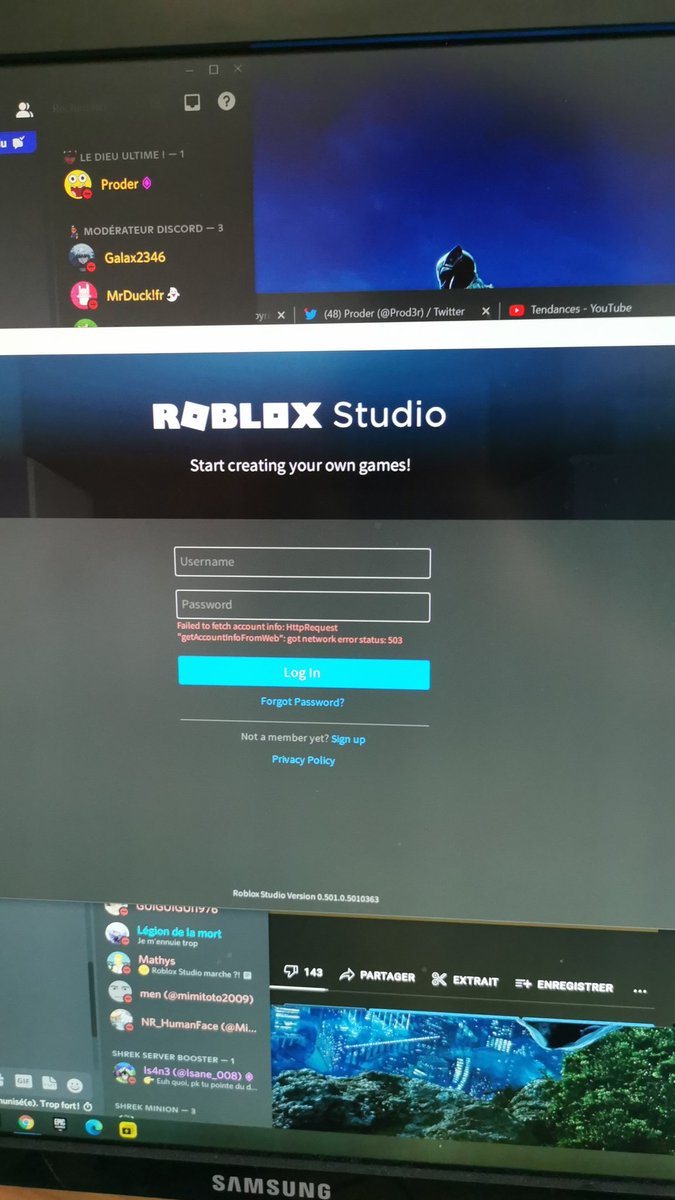 Prod3r's tweet photo. Bonne nouvelles roblox Studio se lance avant cela ne fonctionnais pas avant y'a 10.minutes 😱😱😱 https://t.co/I4otf6cV27