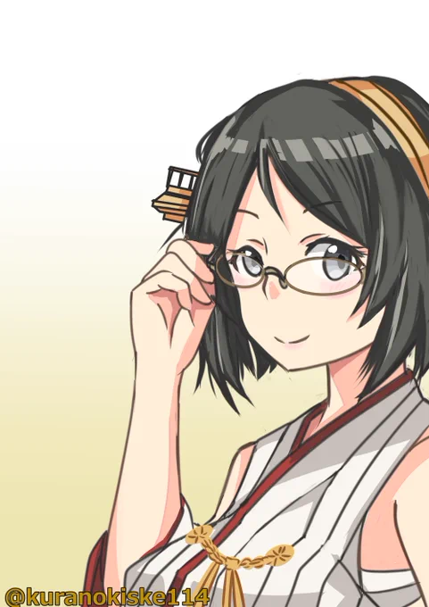 艦隊の頭脳と言われるように、頑張りますね!#艦これ版深夜の真剣お絵描き60分一本勝負#艦これ版真剣お絵描き60分一本勝負_20211031 