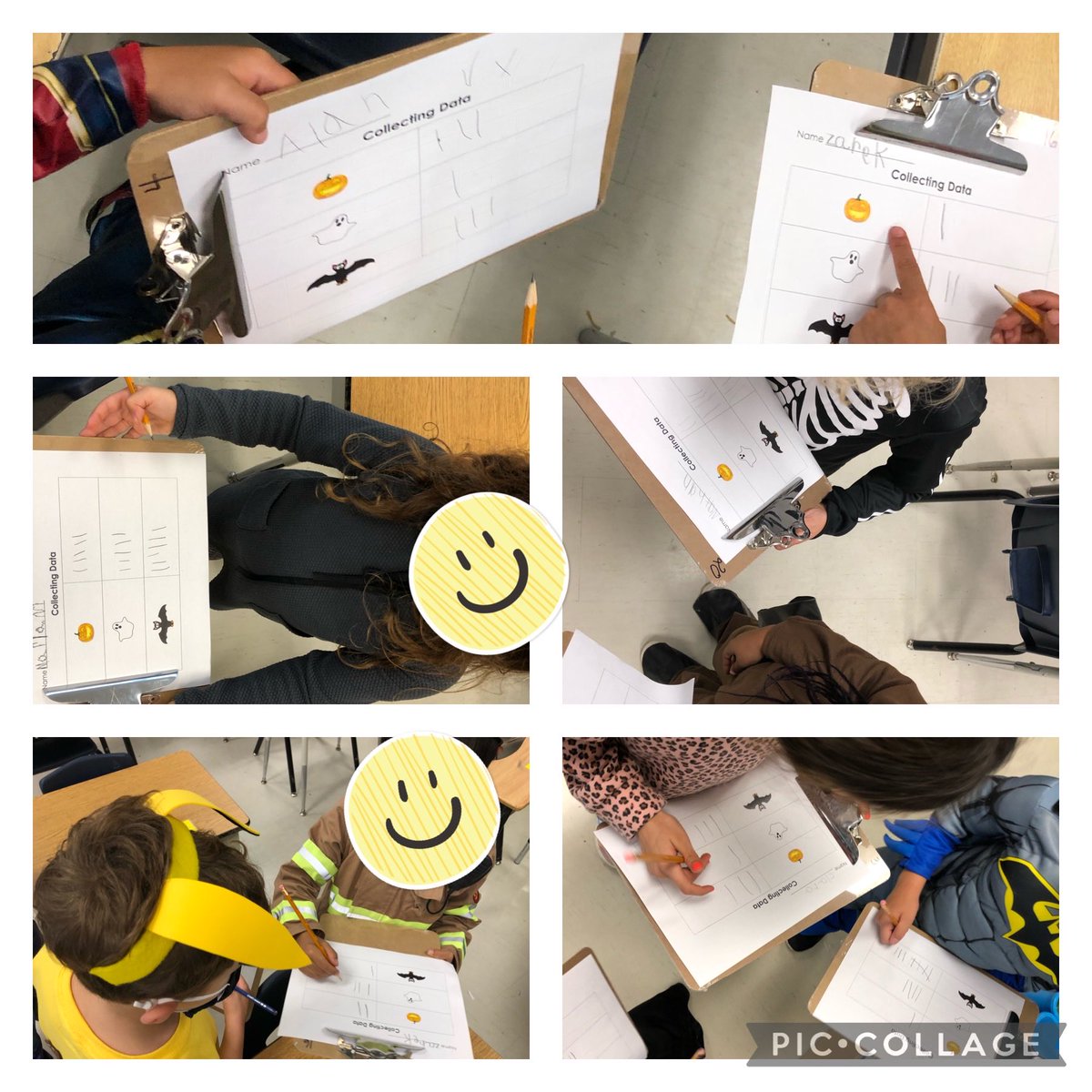 WoolfsonRhonda's tweet photo. Collecting data and using tally marks to represent our thinking. Which Halloween symbols do you like best; pumpkins, bats or ghosts? ⁦@WoolfsonRhonda⁩ ⁦@Bakersfield_PS⁩ https://t.co/ds5rgurTg7