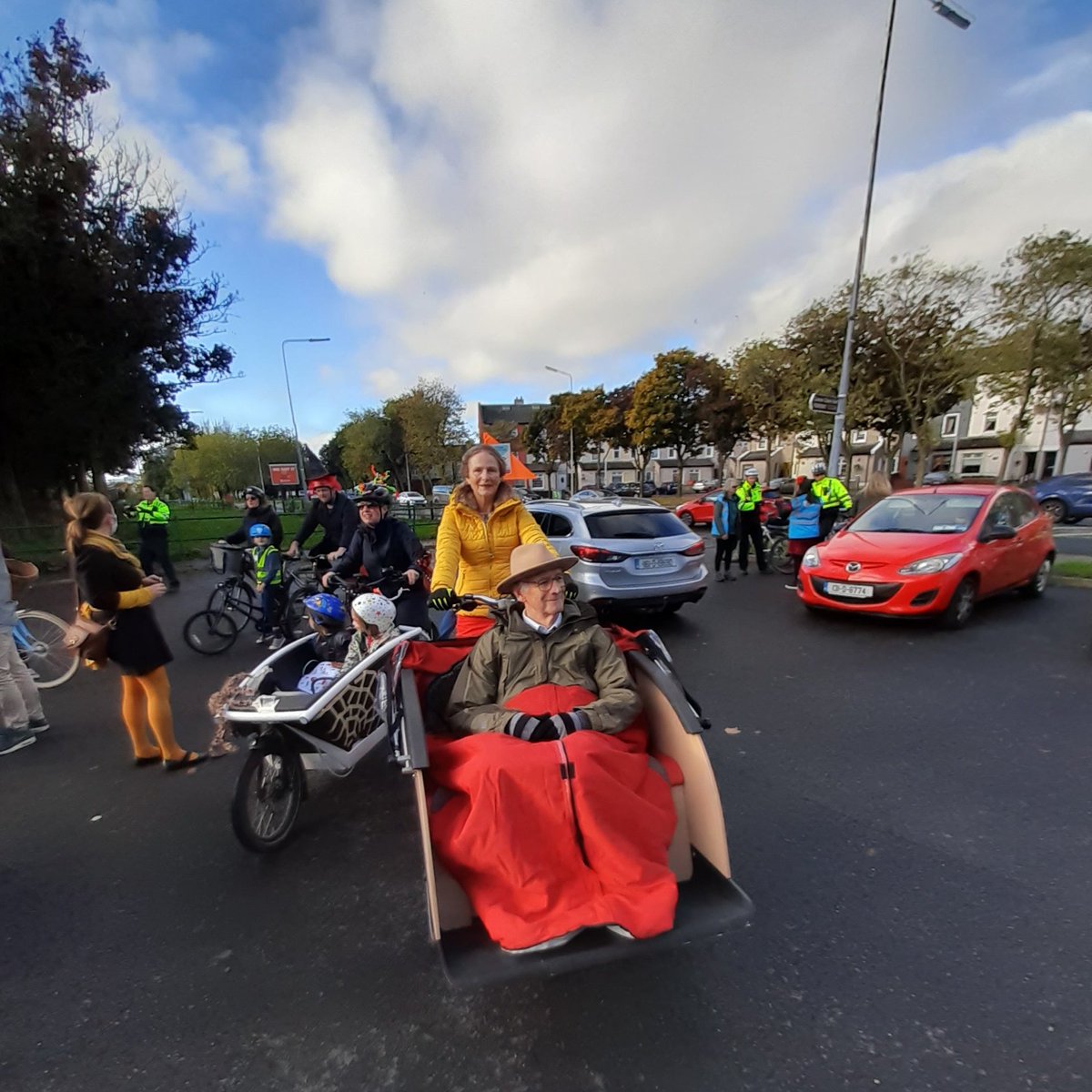 age_cycling's tweet photo. Day one of #COP26Glasgow,what do we want? Safe cycling infrastructure on #StrandRoad. When do we want it? Now! #spookycycle today. #dublincycling #southdublincycling. https://t.co/AWaXL7YsJY