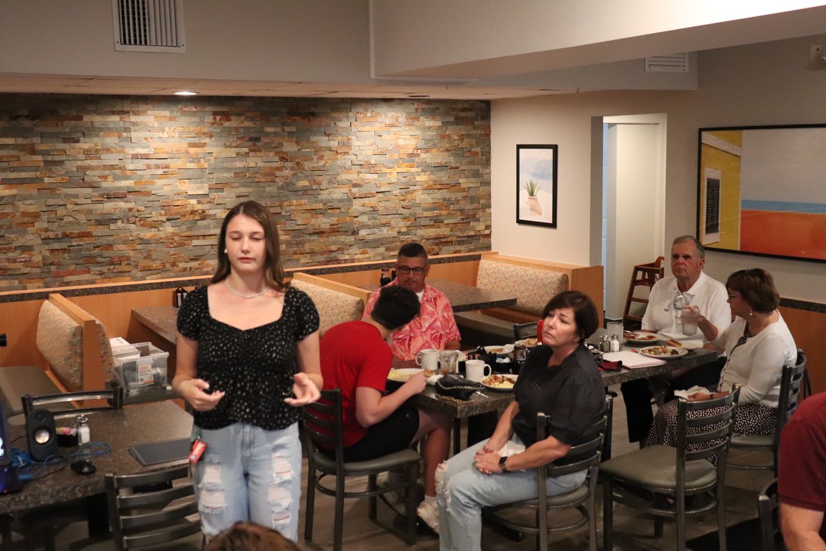mibrotary's tweet photo. Molly Clark : Club Student of the Month for Oct 2021 Acting President Jason presented Molly with a Certificate, a gift card for “Books A Million” and a plaque to be placed at Edgewood Jr./Sr. High School cafeteria.  @BrevardSchools @Rotary https://t.co/h2dg4YFCzc