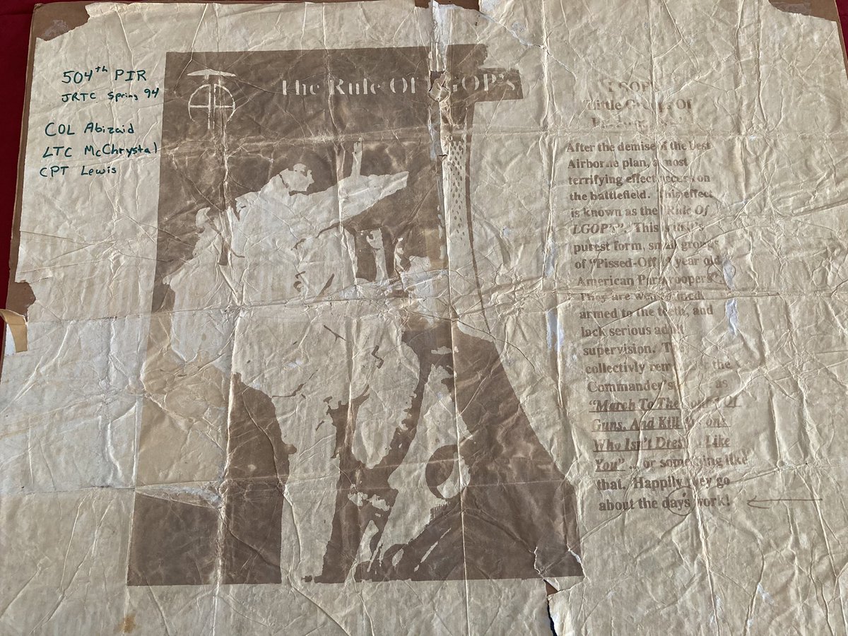 jason_c_howk's tweet photo. #lgops @CDonahue1792 @CSMDavidPitt
After an AAR as co RTO for Skip Lewis I grabbed this and put it in my ALICE pack flap.
That time @OpsGp_Jrtc was glad to see a BCT leaveโฆ
Iโd see these 3 again after 2001 many times
Yโall want it for the HQ? https://t.co/bXRKb6mjZH
