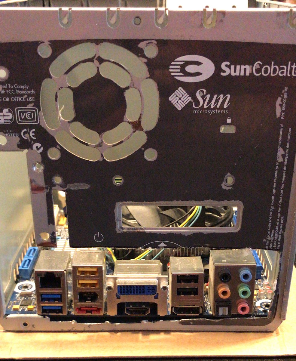 hlepesant's tweet image. So a mini-ITX motherboard fit in a #Cobalt #Cube3. With a bit of cut 🤔
