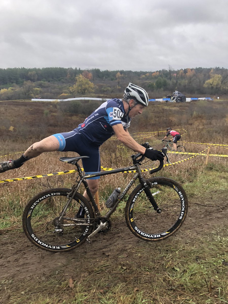 ontariocycling's tweet photo. Master C and D men making their way through the mud! #OCACX https://t.co/Zz6oCX6WKi