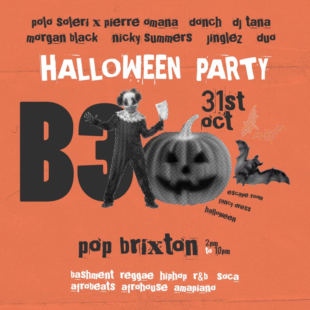Halloween Special at Pop Brixton. Stella lineup and Over 25s are FREE! Join us tonight 🔥