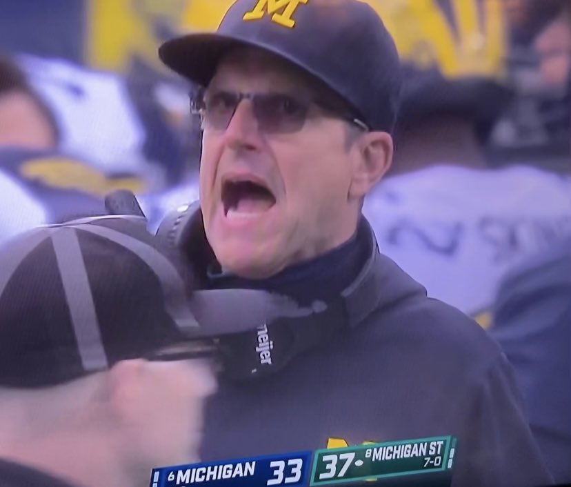Michigan Football:  winners of the “first half” championship award!!

..still working on that tough second half part.. 

#FacesofFutility #Harbum