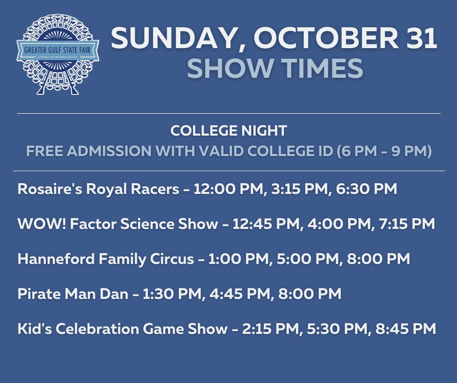 GGSFair's tweet photo. #GGSF2021 Daily Fair Schedule https://t.co/BbDkIi9KzA