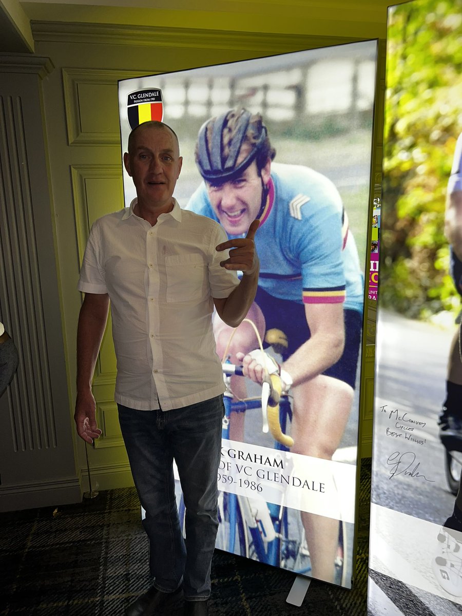 Great evening in the <a href="/BalmoralBelfast/">BalmoralHotelBelfast</a> celebrating 40 years of VC Glendale thanks to <a href="/cianlynch/">Cian Lynch</a> for pulling it all together in the Q&amp;A session with <a href="/EddieDunbar/">Eddie Dunbar</a> <a href="/ronanmclaughlin/">Ronan Mc Laughlin</a> <a href="/MarkDowney03/">Mark Downey</a> and the Legend Bo Graham Himself brilliant night for the club