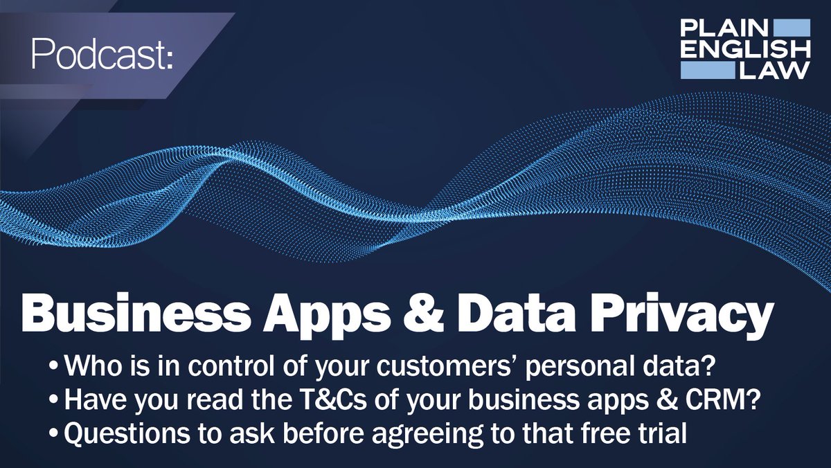 PlainEnglishLaw's tweet image. Apps help your business make sales and keep customers happy. But beware - for every app you add, the amount of personal data your company is responsible for goes up.

Before agreeing to that free trial, check out our podcast: bit.ly/biz_app

#GDPR #dataminimisation
