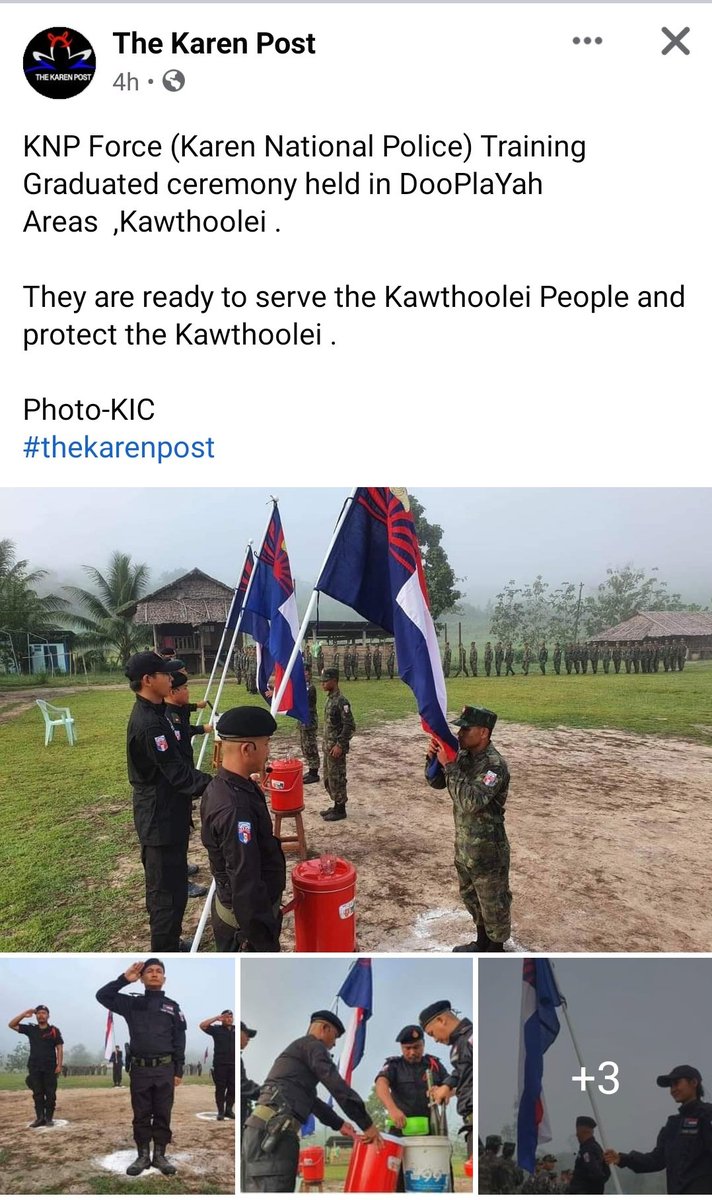 MayWongST's tweet photo. #Myanmar #Karen state bordering #Thailand has now formed own police force. @knuhq, 1 of the oldest #ethnic armed groups has been defending its territory there for over 60 years. It also attacked/took control of #military base overlooking Thailand in April #WhatsHappeningInMyanmar https://t.co/6Df5TCwrGz