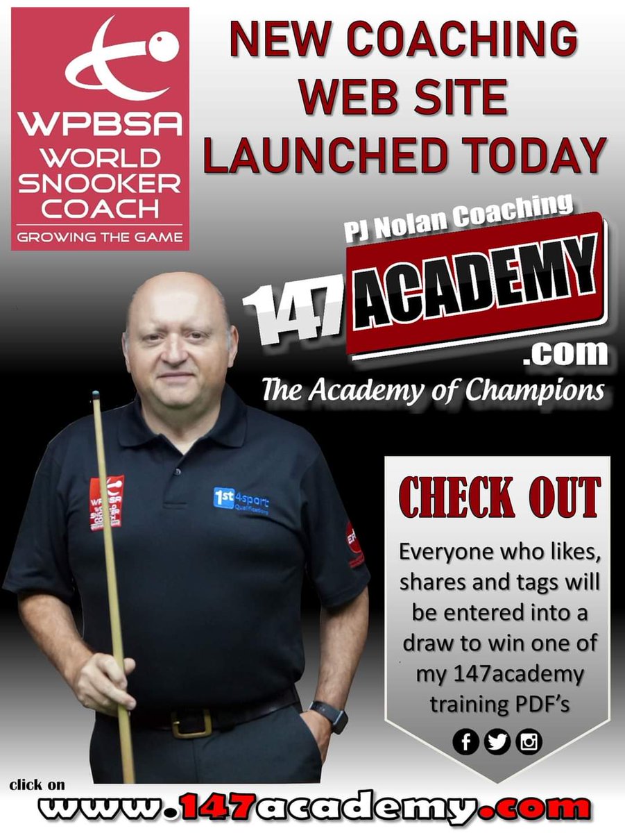 I am delighted today to announce the launch of my new coaching web site on 147academy.com. A lot of work has been done behind the scenes to get it launched.

I would like to thank all the champions from all around the world for their testimonials and good wishes.