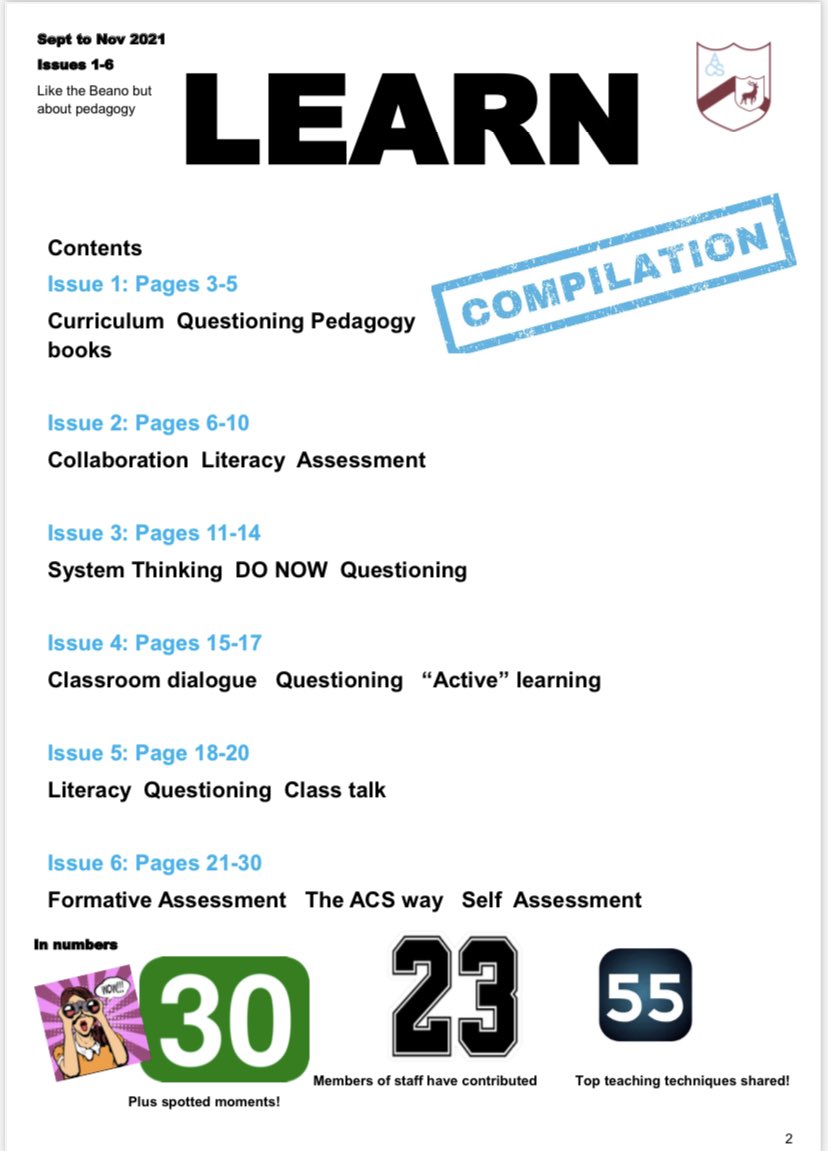 LEARN compilation out NOW! 8/8 great contents page - so much effective and innovative teaching