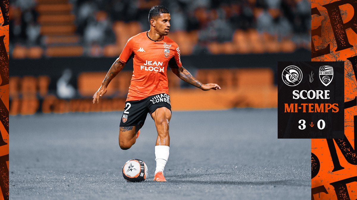FCLorient's tweet photo. ⏱️ MI-TEMPS 3⃣-0⃣ 

#RCSAFCL https://t.co/IxQBjcFGJr