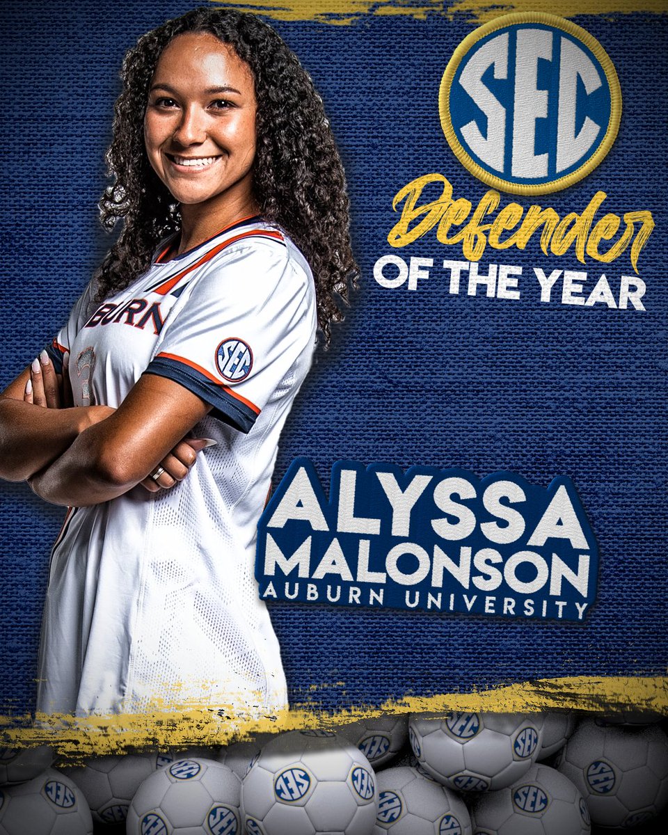 SEC's tweet photo. 📢 | 𝟐𝟎𝟐𝟏 #SECSOC 𝐃𝐞𝐟𝐞𝐧𝐝𝐞𝐫 𝐨𝐟 𝐭𝐡𝐞 𝐘𝐞𝐚𝐫

Alyssa Malonson, @AuburnSoccer 

⚽️ » https://t.co/Efrj8QlcaI https://t.co/ggzdfsxXB3