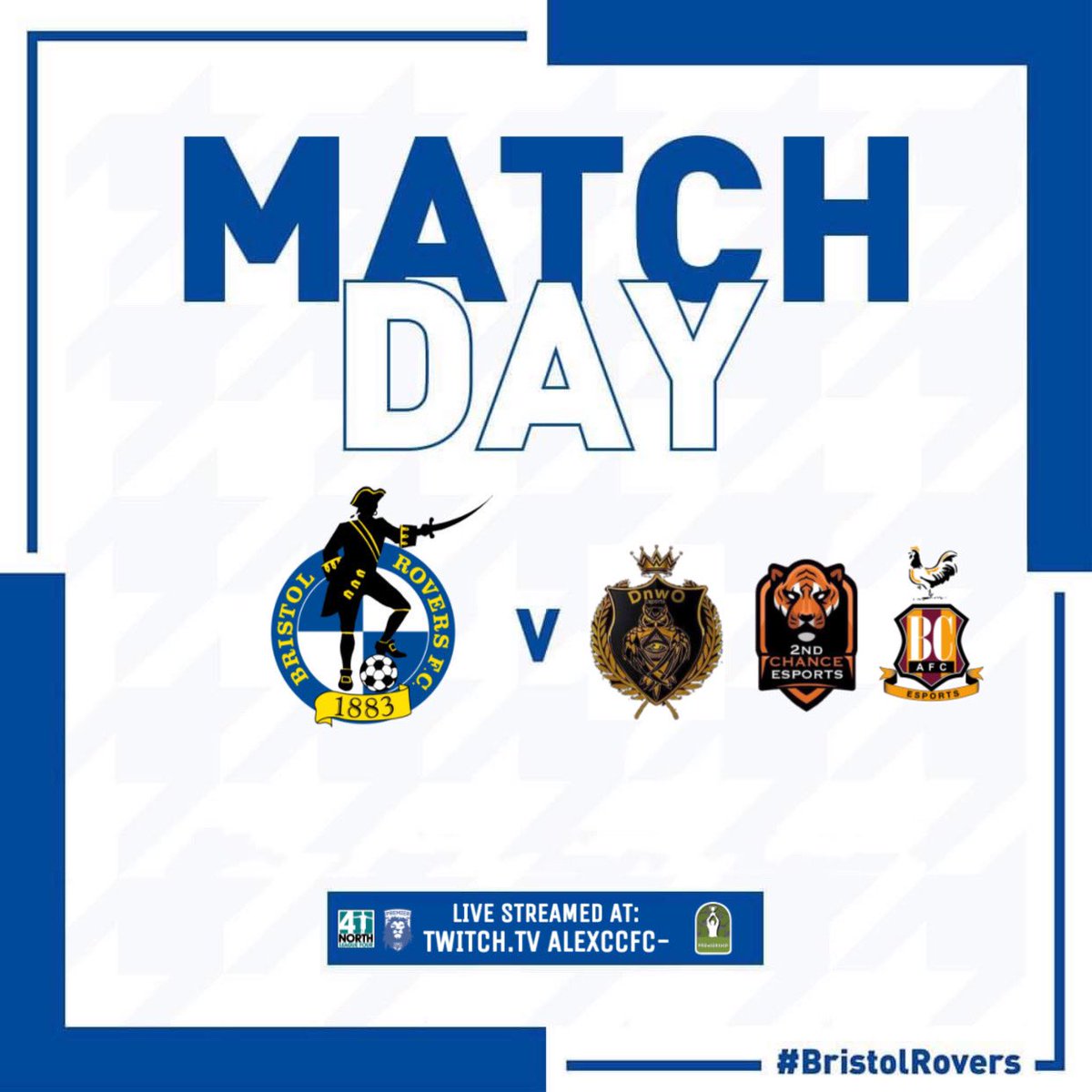 BRFCeSports1's tweet photo. 📣 Match Day 📣

#BristolRovers #UpTheGas 🔵⚪️⛽️ @OfficialVPG https://t.co/hDKb1s0qHt