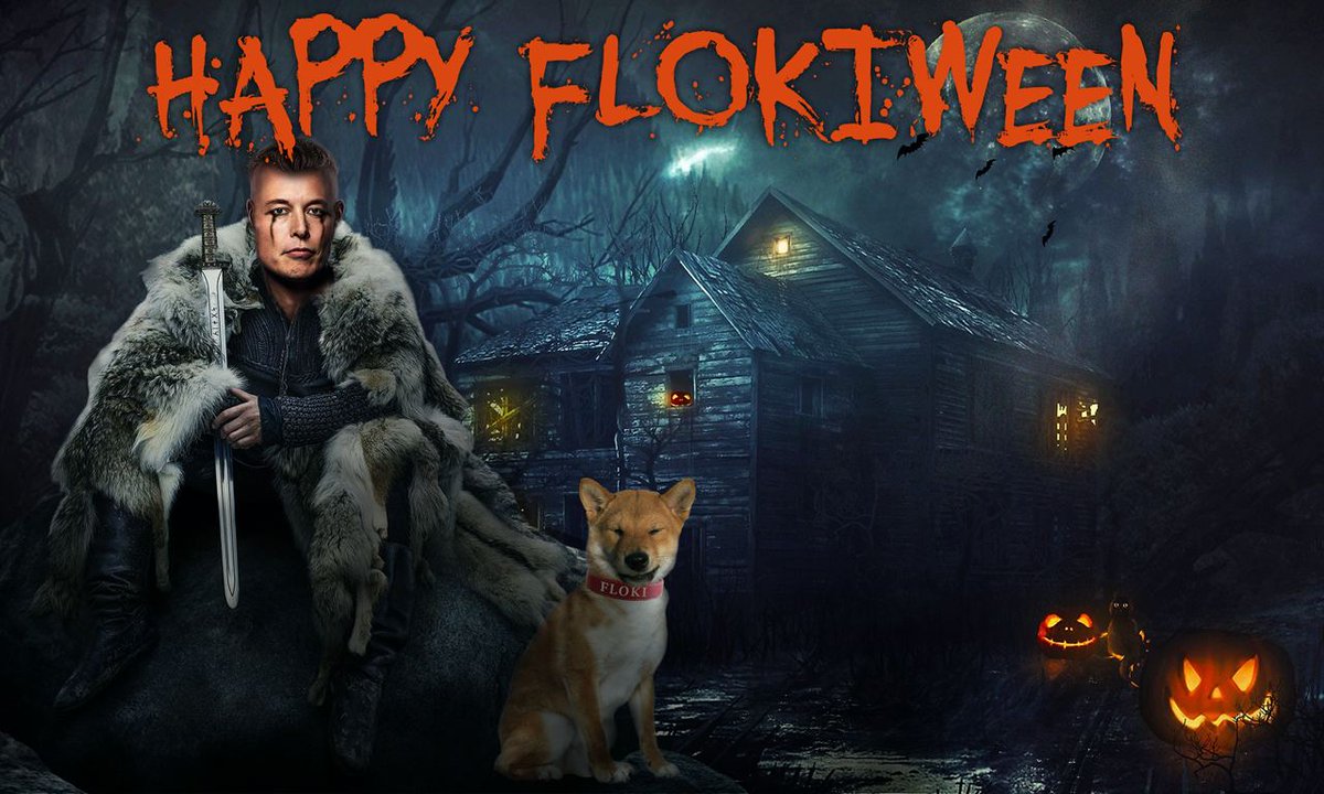 FLOKI's tweet photo. From the #FLOKI Vikings to you:

Happy Flokiween, #Dogefather @elonmusk! https://t.co/rECZhLVQUI