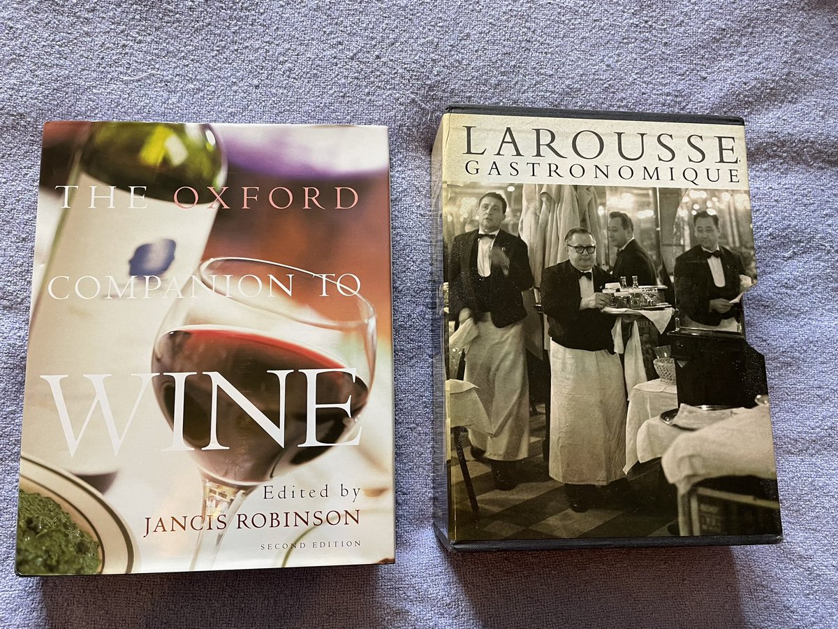 EmmaHazelhurst's tweet photo. Just bagged these two beauties from a local charity shop for less than the price of a (London) pint. Realise they aren’t the latest editions but can’t pass up a bargain when I see one! #FoodandDrinkBooks https://t.co/GgZfnVG0aH