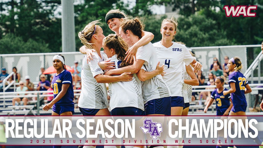 🏆 WAC WOMEN'S SOCCER SOUTHWEST DIVISION CHAMPIONS 🏆

Congratulations <a href="/SFA_Soccer/">SFA Soccer</a>, see you in Abilene! #WACwsoc 

⚽️| bit.ly/3nQAiiC
