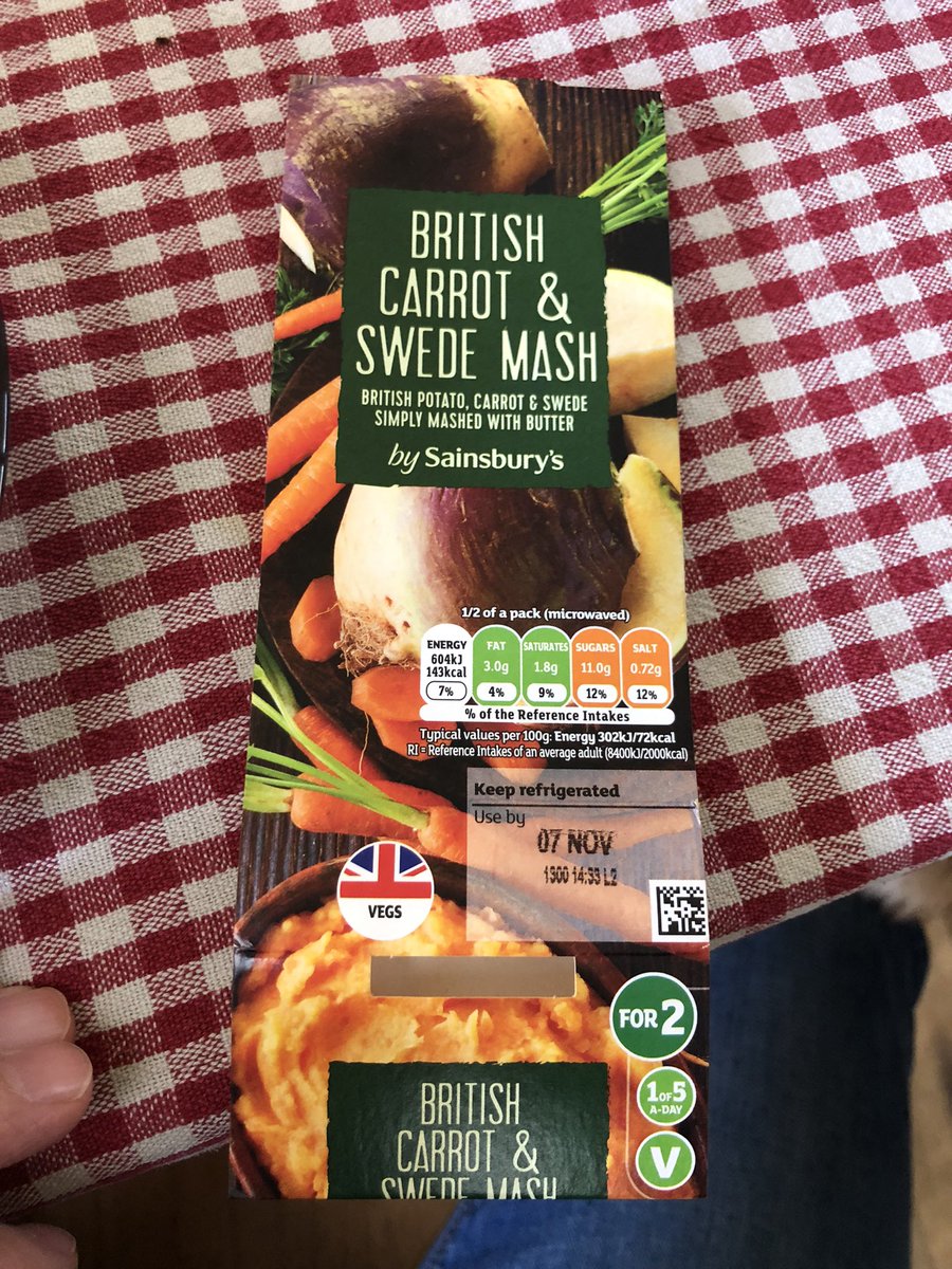 tommywilkinson's tweet image. “British carrot and swede mash” from Sainsbury’s is actually 47% potato - and tastes like it. Feel conned.
