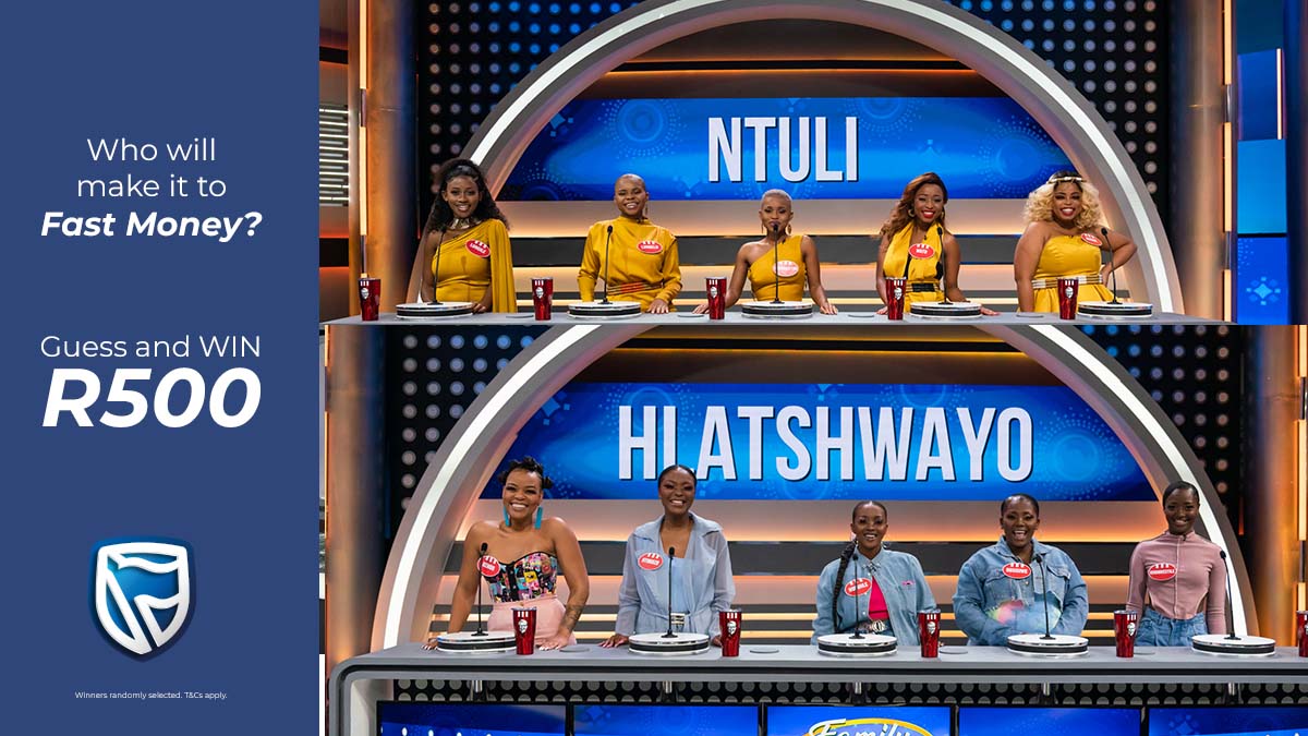 FeudAfrica's tweet photo. WIN R500! 

Which family will make it through to Fast Money tonight on #FamilyFeudSA???

Answer 👇 in comments (before the FM round on TV) &amp; you could WIN thanks to @StandardBankZA!! (x5 winners). T&amp;C's Apply.

#FamilyFeudSA @IAmSteveHarvey #ItCanBe #PureSave #RapidBluetv @etv https://t.co/3yjEGmJ1FI