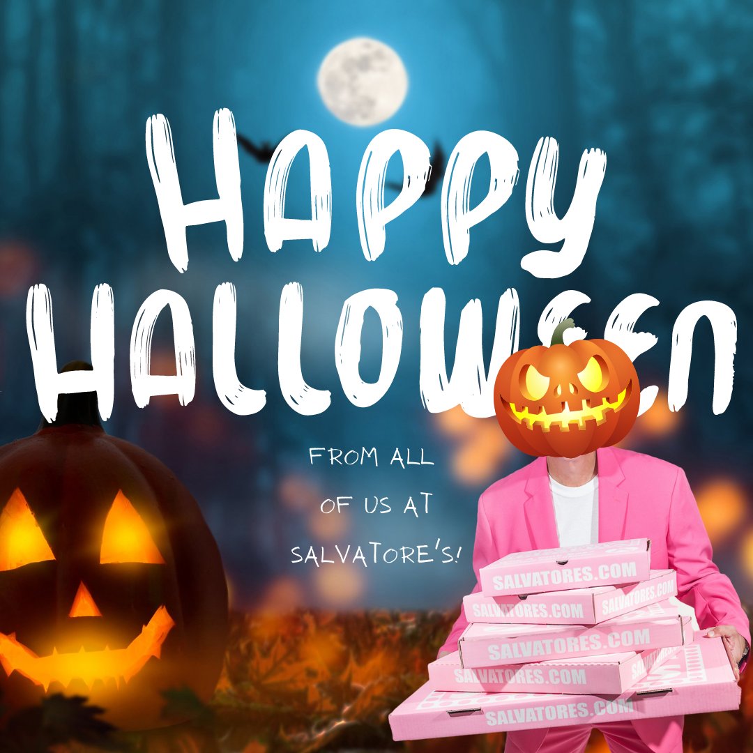 Happy Halloween! 🎃 Celebrate today with a PINK BOX order from your favorite Salvatore's in honor of #BreastCancerAwareness month!