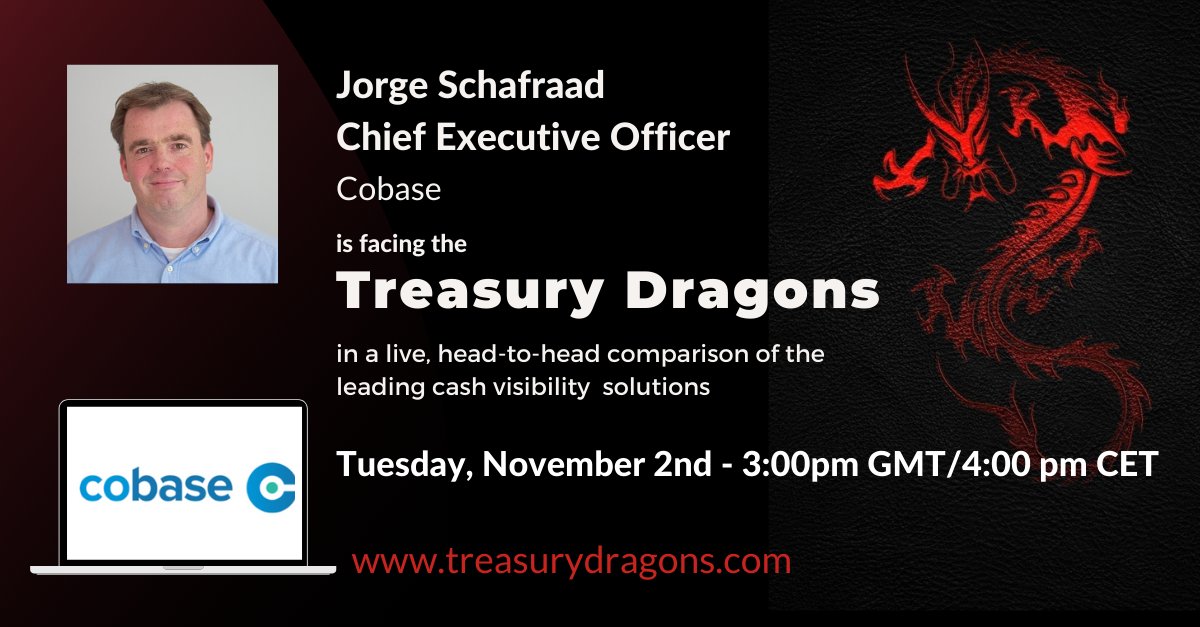 mikeghewitt's tweet photo. Cobase is one of four cash management system providers facing the Dragons in our next session...

https://t.co/bYagcrLR9E https://t.co/9KEmtMZrfW
