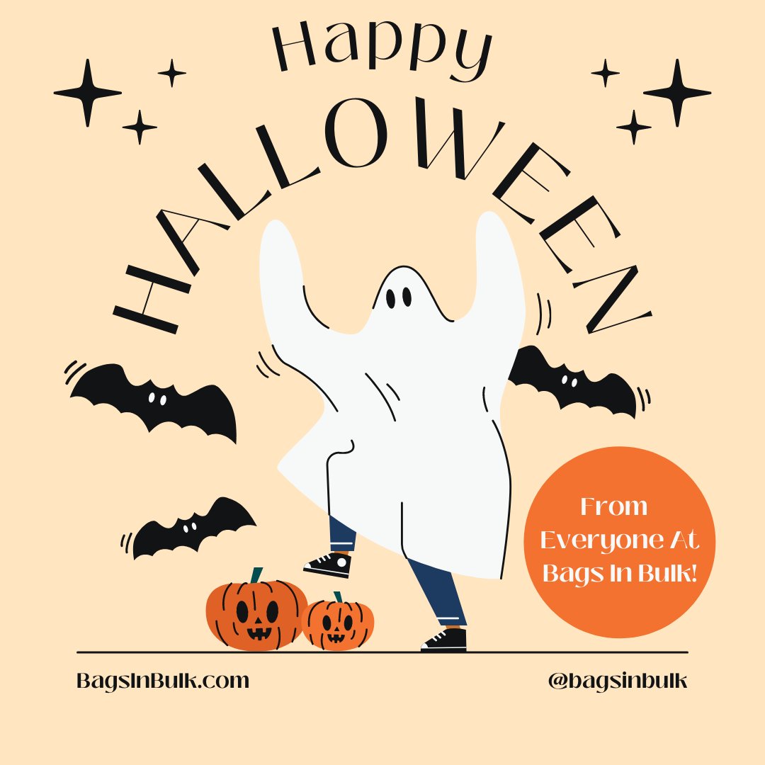 BagsInBulk's tweet photo. Bags In Bulk wishes everyone a safe and happy Halloween!🎃 https://t.co/I50NqvEDk9