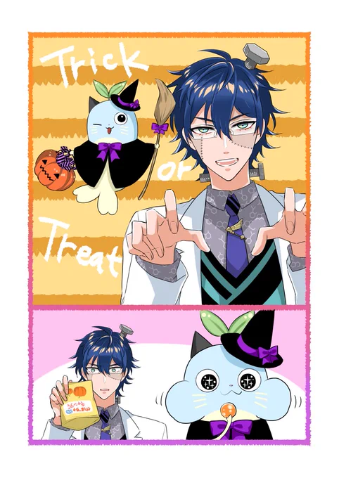 ハロウィン🥼🌱😺🎃
#まめねことレオス 