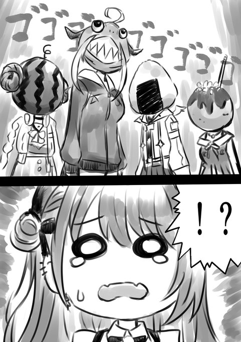 4期生ハロウィン      #みかじ絵 #かなたーと #つのまきあーと #ルーナート #TOWART 
