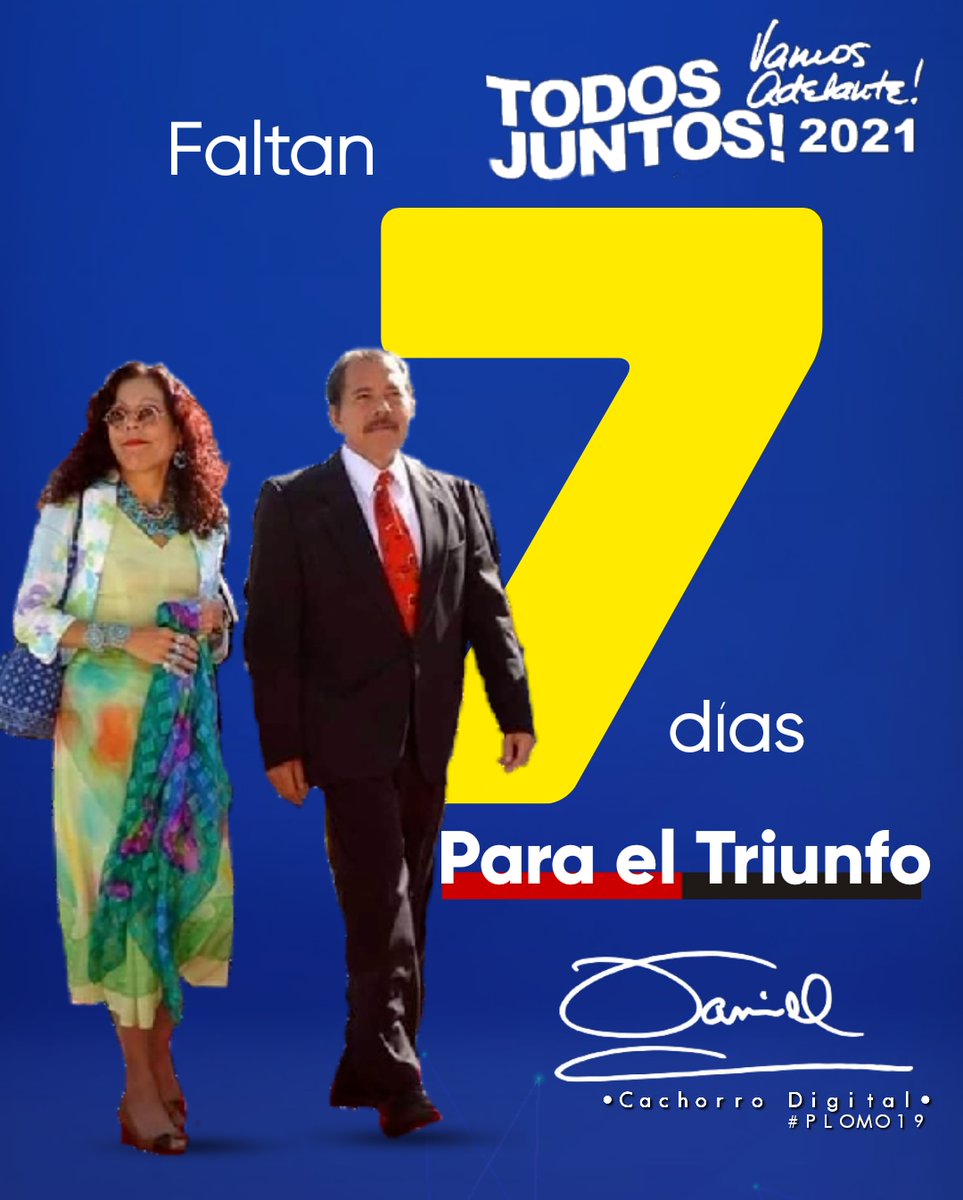 #ElPuebloPresidente| En cuenta regresiva para nuestro triunfo electoral, con Daniel y Rosario, es nuestro el porvenir. ! ✊🔴⚫

#UnidadParaLaProsperidad #ConDanielEnLa2 <a href="/BERINGESQUIVEL/">Bering Esquivel</a> @WALTERMALTA <a href="/DrSuazo915/">𝙎𝙪𝙖𝙯𝙤 ☭✊🏻🇵🇸</a> <a href="/CarlosEmilioDH/">Carlos Emilio Lopez</a> <a href="/TPUl9J/">Tropa Digital Pablo Úbeda 🇳🇮</a>