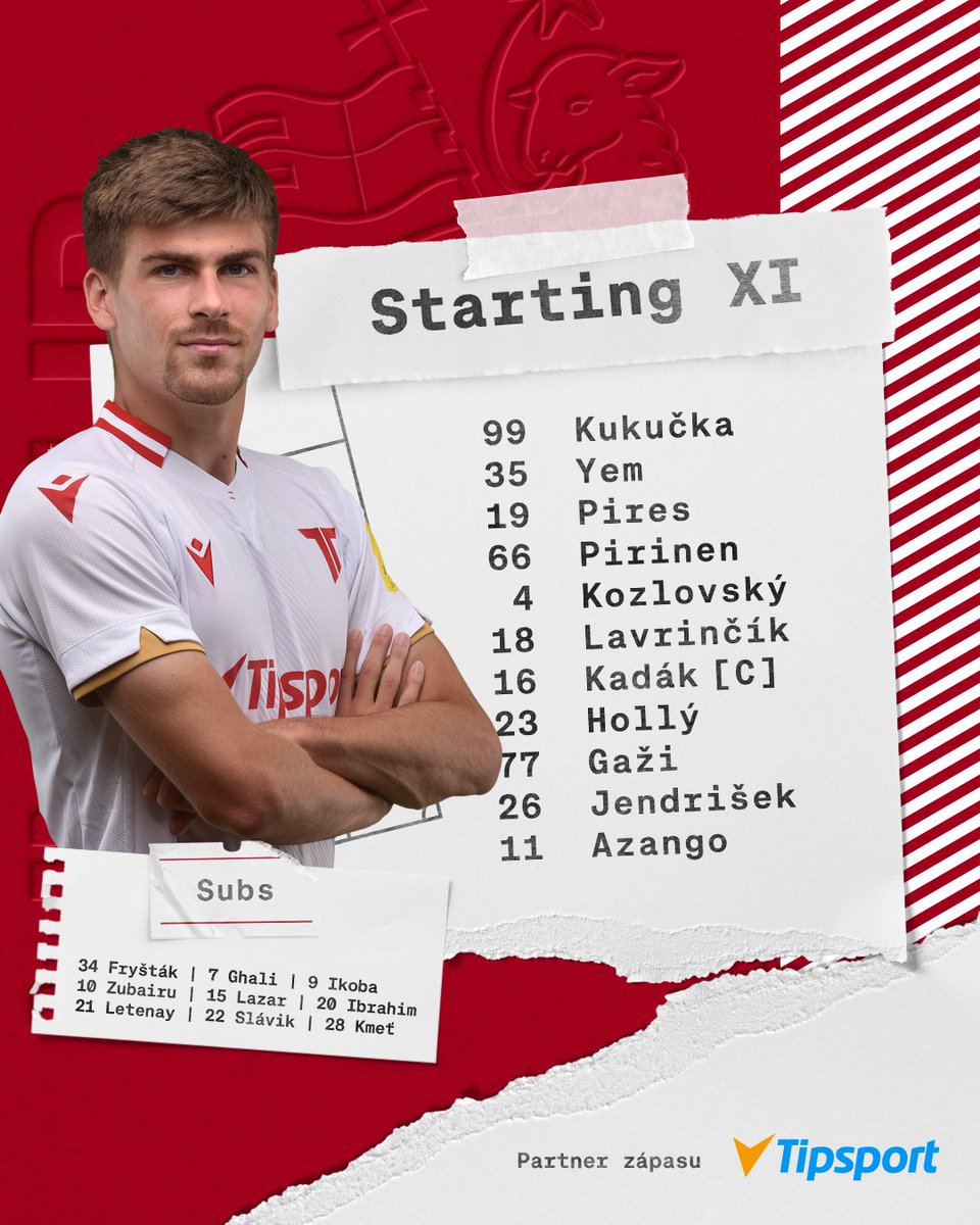 astrencin's tweet photo. 👥 | LINE-UP

These eleven players will fight at Stadium Sihoť today. ⤵️

STARTING XI: Kukučka – Yem, Pires, Pirinen, Kozlovský – Kadák (C), Lavrinčík, Hollý – Gaži, Jendrišek, Azango

⚽ #KickOff 🕔 5:00 PM
📲 #TRESLO https://t.co/xVfGGYX8ZL