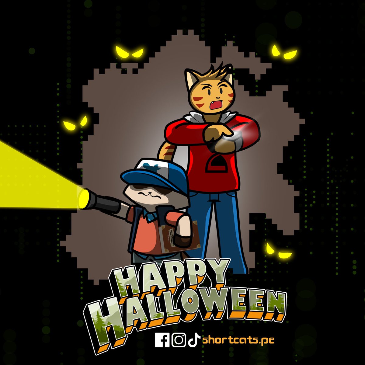 shortcatscomics's tweet photo. Feliz Halloween de parte de CTRL-Z Solucionadores 😼🙀👾

#shortcatscomics #shortcats #webcomic #zeefurlong #oshortcats #bytebugs #gravityfalls https://t.co/sdbQnNpZDQ