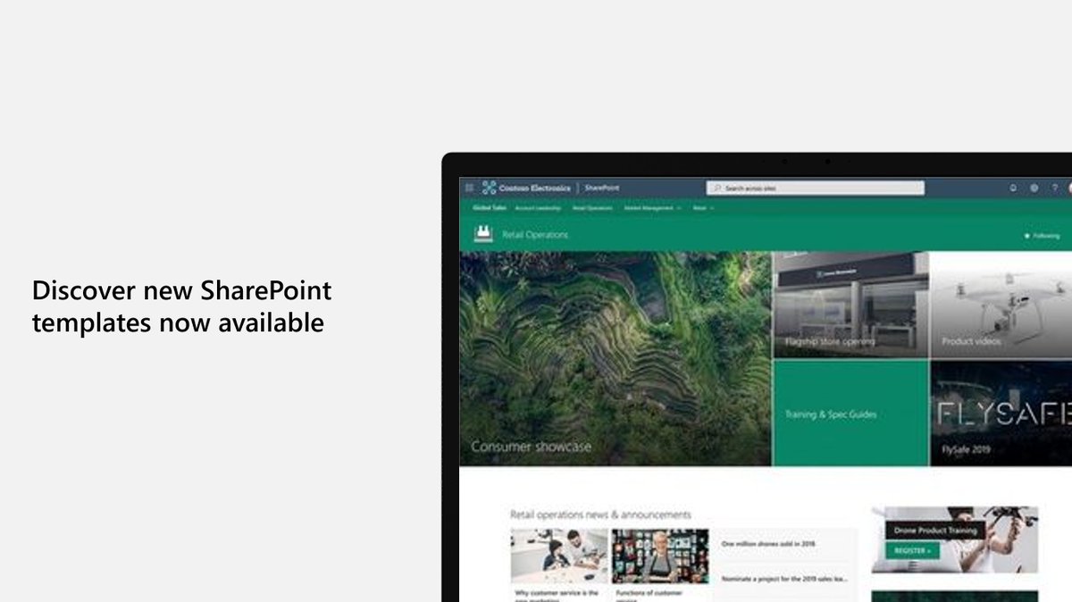 SharePoint's tweet photo. New #SharePoint site templates allow organizations to better track, manage information, and collaborate. https://t.co/7T9UxZUrHT https://t.co/K787FlMpxK