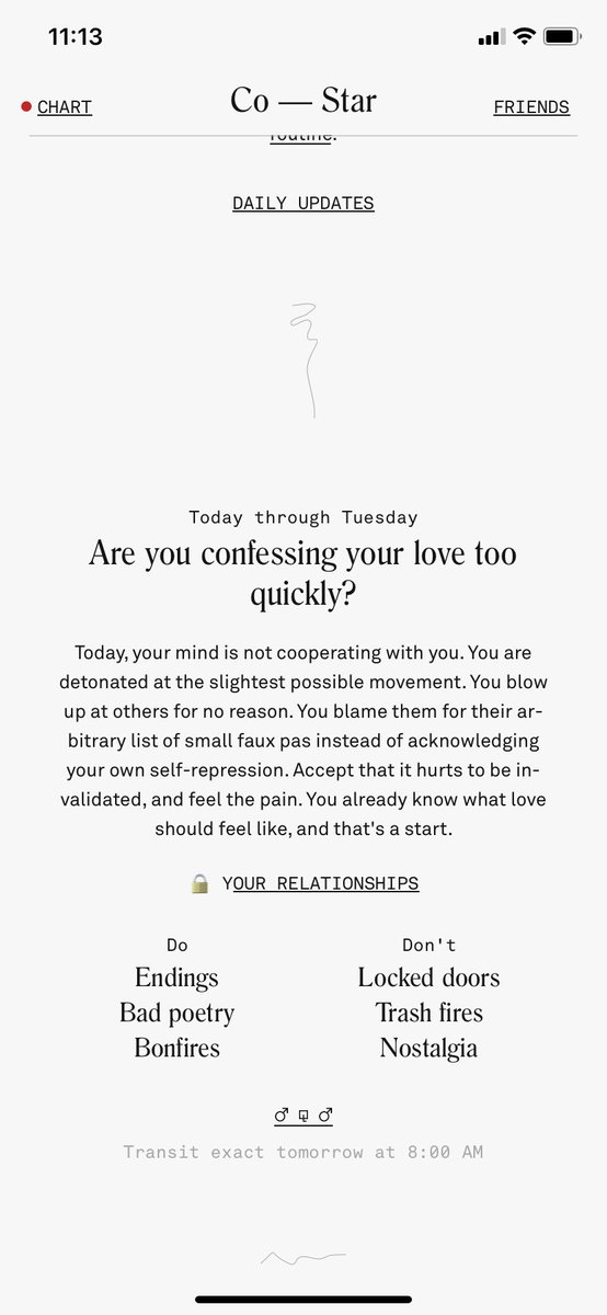 SporadicJills's tweet photo. But I like stray cats. Also I’m locking the door. Do you want me to get murdered CoStar? #astrology #costarapp https://t.co/DrVf6l5XSs