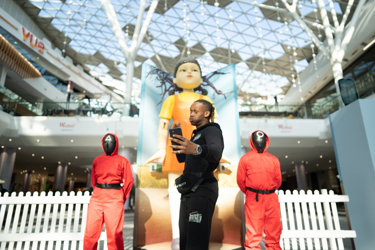 NetflixUK's tweet photo. H△ppy Hall◯ween! Those who fancy their chances can head down to Westfield Shepherd's Bush today, where Squid Game has been brought to life... https://t.co/j7z6qNKPyA