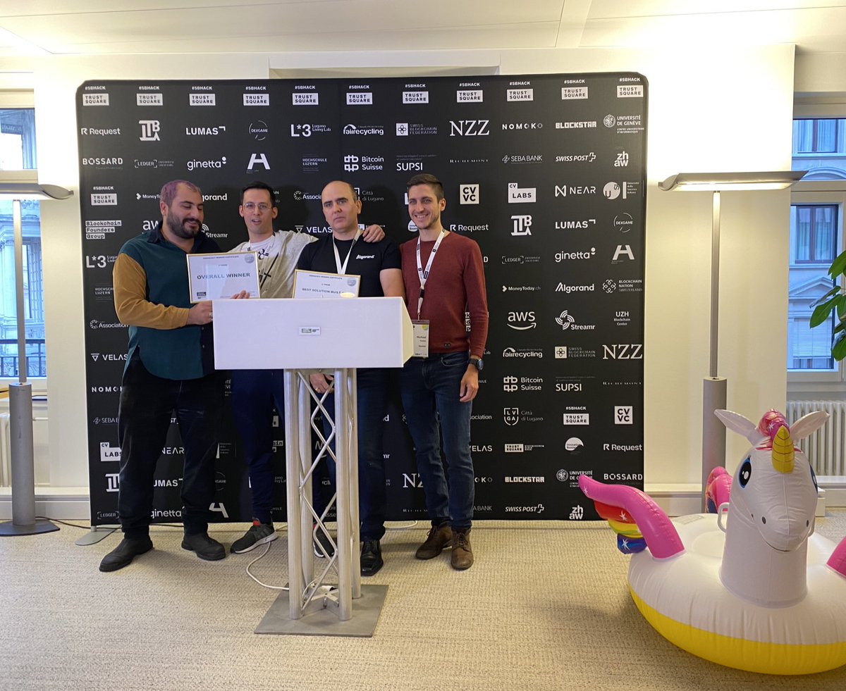 BitcoinSuisse_'s tweet photo. Congrats to all the innovative teams who hacked at the #SBHack21 this weekend! ๐ช๐ป๐ช๐ป
#NEARProtocol #algorand #streamr #cryptovalley #crypto #blockchain https://t.co/XgsU8htRFA