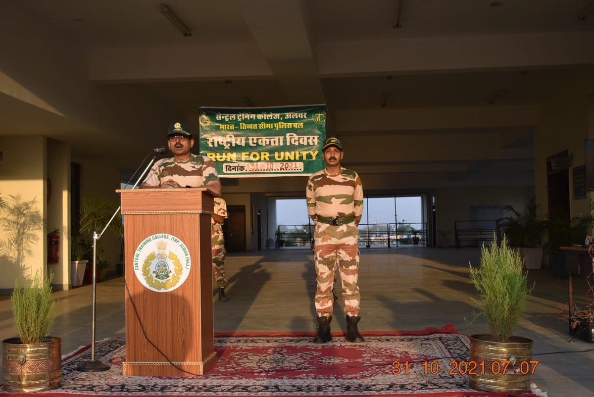 ITBP_official's tweet image. CTC ITBP Alwar, Rajasthan observed the #NationalUnityDay2021. #NationalUnityDay pledge was administered to all personnel at the Institute. A Unity Run and March Past was also organised on the occasion.
#Himveers