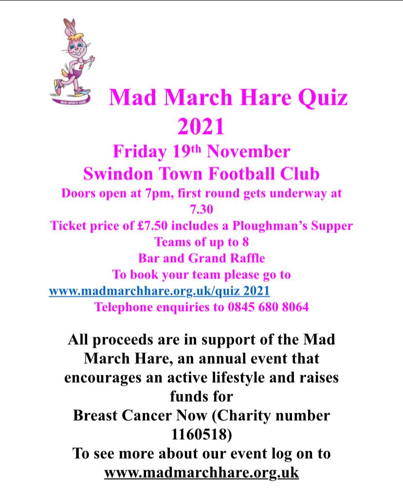 MadMarchHareSWN's tweet photo. Only a few weeks to the Mad March Hare Quiz Night.  

Hop over to the MMH website to register  :

https://t.co/YZbnrYtH3z https://t.co/KlY553FkB9