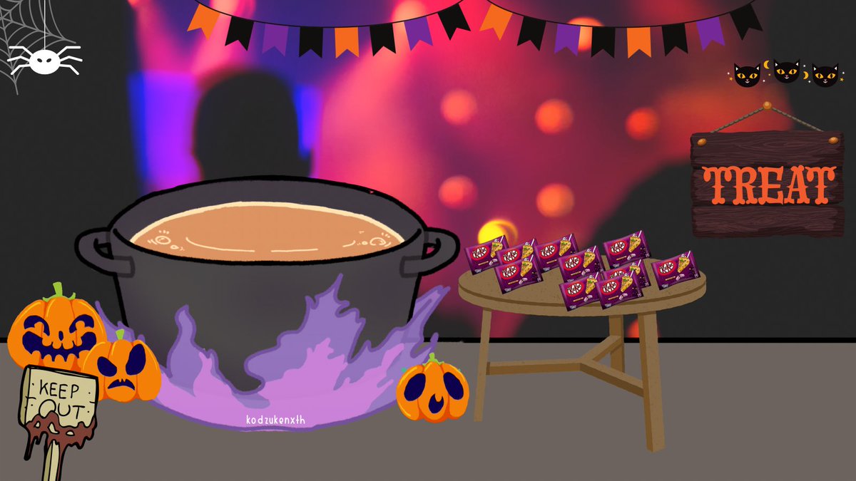 เคนมะเริ่มเหนื่อยล้า นี่คงจะหนักที่สุดในช่วงปีนี้แล้ว แถบพลังงานลดฮวบ
พอหลังจากเห็นว่าแถวหมด …

เจ้าผีตัวสีขาวในหม้อก็ลุกหายไปและไม่กลับมาอีกเลย ทิ้งไว้แค่ป้ายที่ว่า
‘หยิบไปเองได้เลย’

กับหม้อที่เต็มไปด้วยคาราเมลหนืด

#ไอแอมอินฮาโลวีน