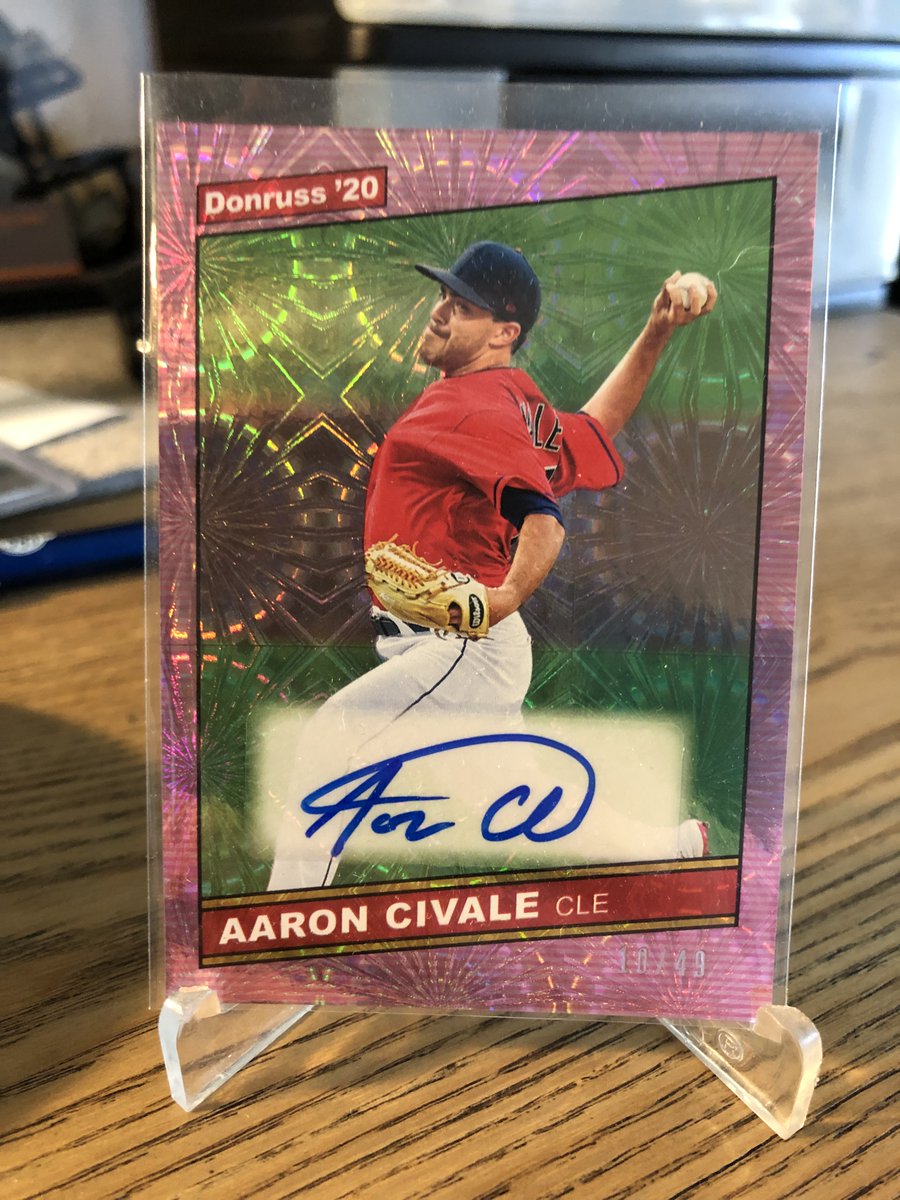 nobodysports215's tweet photo. 2020 Donruss Retro 1986 Signatures Pink Fireworks /49 Aaron Civale Rookie Auto - $40 OBO
Impromptu #nobodysportsstack sale.............
@CardPurchaser @TheHobbyTagger @Hobby_Connect @HobbyConnector @sports_sell https://t.co/yPyS5o0lYh
