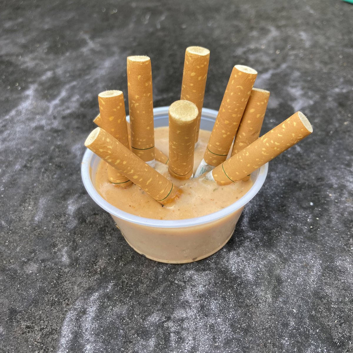 chrisozdavis's tweet photo. @TheGoodsPod @RiversLangley @rod4short @onedumbboy @Pornhub Cigarette butts in Milos dipping sauce. I’ll always have this pic to remind me of the great time doing this episode. #goodsfromthewoods @TheGoodsPod @rod4short @onedumbboy @RiversLangley #suitableforframing https://t.co/bewOmCSMxC