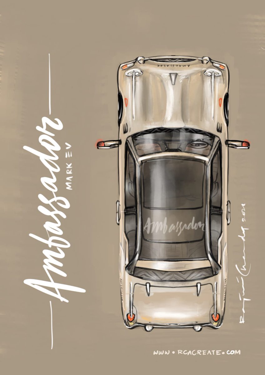 rajwinchandy's tweet photo. Ambassador Front grill + side +Top view with lights off Re-designed keeping the main design elements. https://t.co/SRqi32O0Di