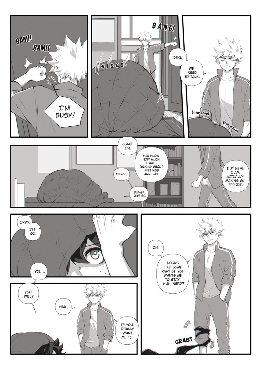 AHHHH! The AMAZING <a href="/noctocomm/">°❀ʸᵘᵏᶦܓ | working!!</a> created a gorgeous comic based on my #Bkdk fic "Why Do Birds Suddenly Appear?"

Yuki you are an INCREDIBLE artist and I'm so grateful and lucky to have gotten to commission you! 🥰

𝙷𝚘𝚠 𝚝𝚘 𝙲𝚊𝚕𝚖 𝙷𝚒𝚖 𝙳𝚘𝚠𝚗
(𝟷/𝟸)