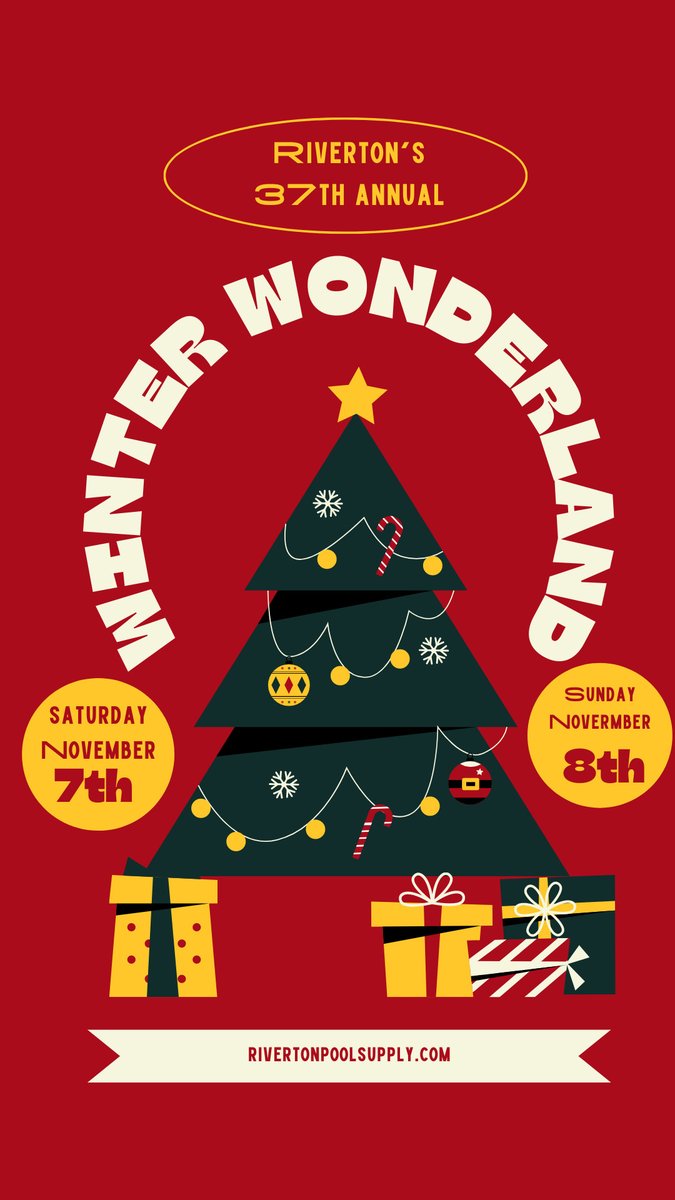 Riverton_pool's tweet photo. 2021 Riverton Pool Supply FREE Winter Wonderland Nov 5-7th

#christmas #santa #FREE #familyfun #pettingzoo #JJcocomellon #Skyepawpatrol #shopsmall #shoplocal #sale #sales #artificialtrees #holiday  #decorations #ornaments #candles #treesale #lights  https://t.co/ZHK9YhvUKW https://t.co/Sx99tO8p5r